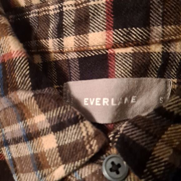 NWOT Everlane Boxy Flannel Shirt Button-Down Top Brown Multi Plaid Womens Size S - Picture 11 of 11